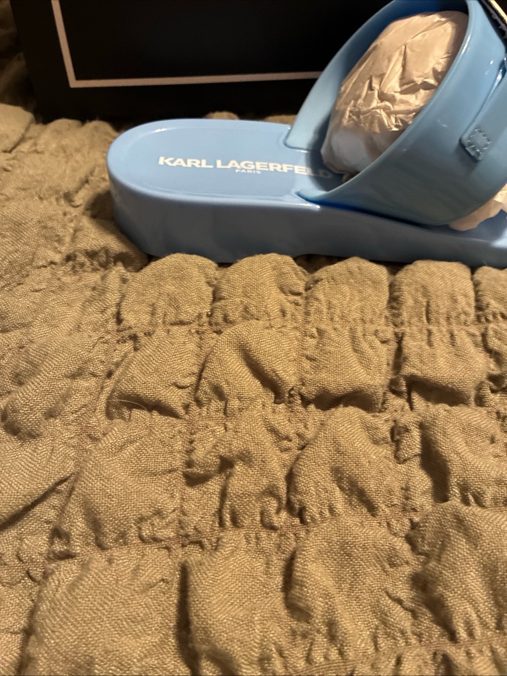 Karl lagerfeld ladies vayla sandals size 9 Baltic blue - Picture 4 of 7